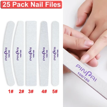 

25pcs/lot Professional Nail File 100/180 Five Sandpapers Nail Sanding Blocks Grinding Polishing Manicure Beauty Care Tools D30