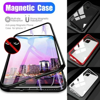 

Anti-peep Screen Magnetic Phone Case Double Sides Protective Case for iPhone 11 Pro Max DJA99