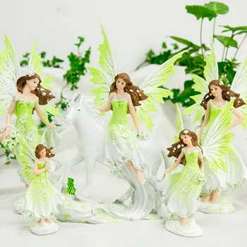 

Lucky Angel Flower Fairy Feng Shui Crafts Fairy Garden Miniatures Beautiful Elves Mini Figures Room Home Decoration Accessories