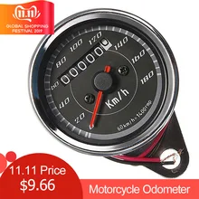 Серебряный мотоцикл кафе гонщик Спидометр Одометр датчик 0-180 км/ч инструмент с Светодиодный индикатор