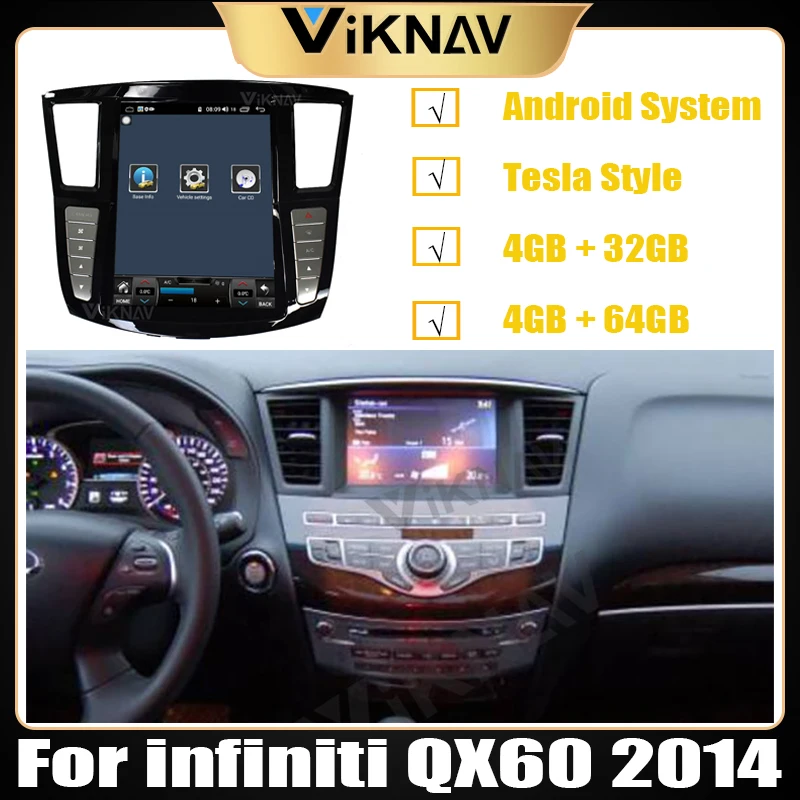 2din Android Tesla Стиль Авто радио GPS мультимедийный плеер для infiniti QX60 2014 Автомобильный