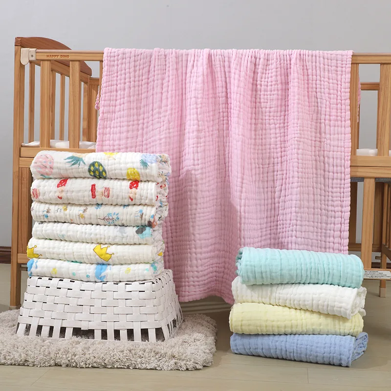 Детское одеяло s, хлопковое муслиновое одеяло для новорожденных, желтое муслиновое одеяло, одеяло для коляски, Пеленальное Одеяло, Размер 110*110 см