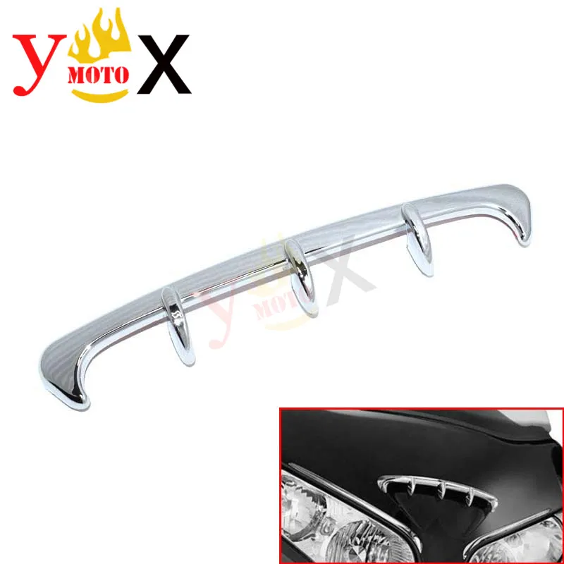 

GL 1800 Motorcycle ABS Chrome Front Fairing Scoop Air Vent Duct Trim Decal Decoration For Honda Goldwing GL1800 2001-2011