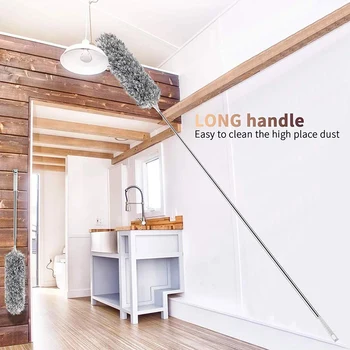 

Minifiber Duster with Telescoping Extension Pole Non-Scratch, Bendable, Washable, Hypoallergenic, Lint Free Dusters for Cleaning