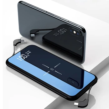 

Portable 10000mAh Qi Wireless Charger Power Bank For iPhone 11 Xiaomi mi External Battery Fast Charger Powerbank with Cable