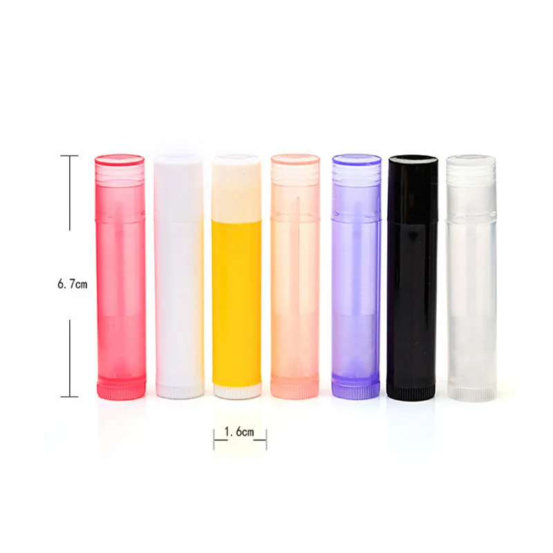 

100pcs/lot 5g Plastic Lipstick Tube Refillable Bottles 5ml Empty Lip Balm Tube For Cosmetic Packing