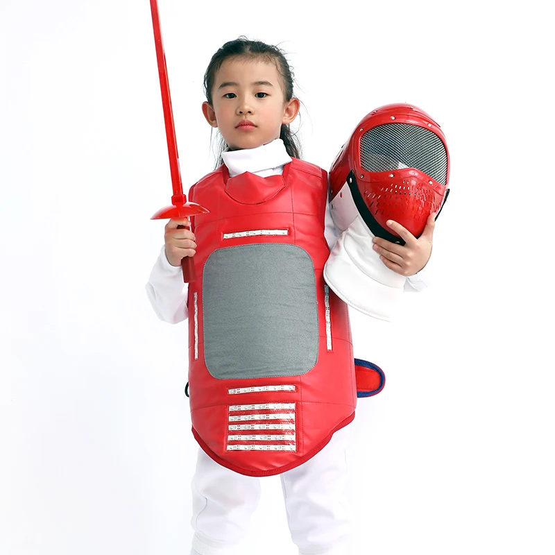 Детский Пластиковый Электрический тренировочный костюм(пластиковая маска, пластиковое оружие и PU Электрический жилет), продукты и оборудование ограждения