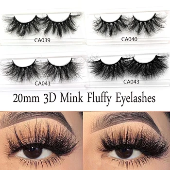 

1Pair 20mm 3D Mink False Eyelashes Soft Fluffy Long Wispies Eyelashes Makeup Extension Cruelty-free Natural Handmade Eyelashes