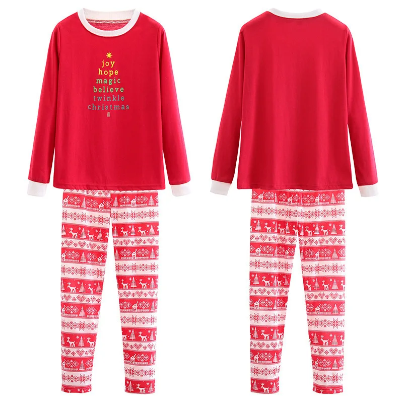 Новинка года; одинаковые пижамные комплекты для всей семьи хлопковый комплект одежды для сна из 2 предметов «Мама и я» на Рождество для маленьких мальчиков и девочек