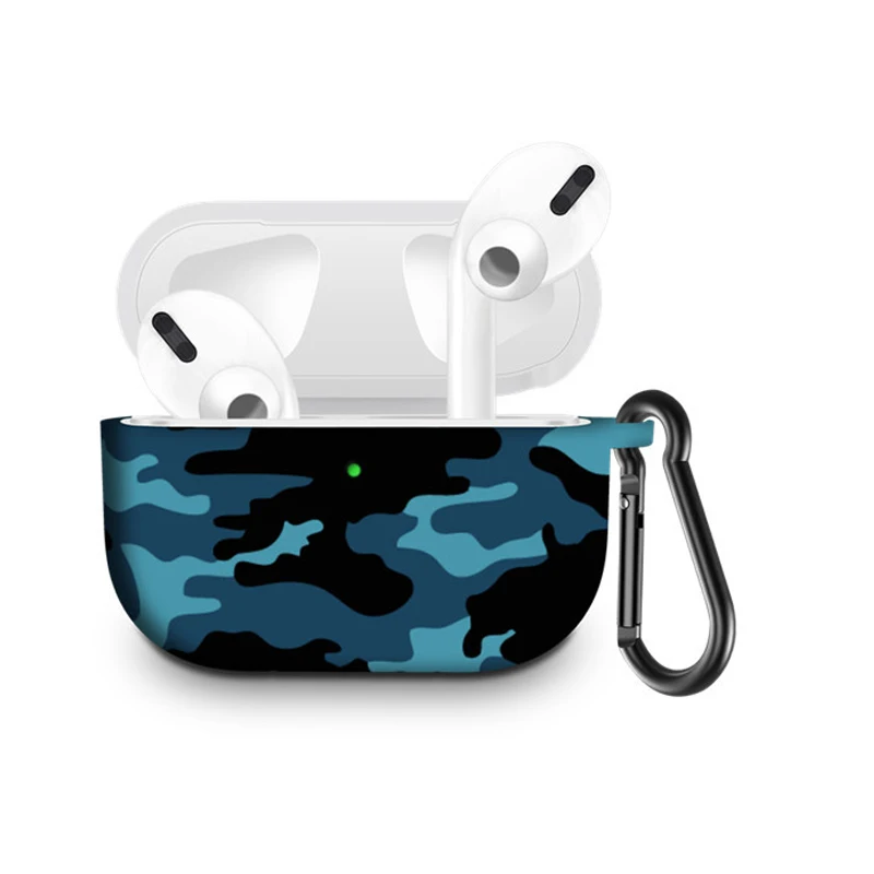 Симпатичный и приятный силиконовый чехол с принтом для Apple Airpods Pro противоударный чехол для Apple Air pods 3 Pro correa для Airpods Pro 3 Чехол - Цвет: Blue Camo