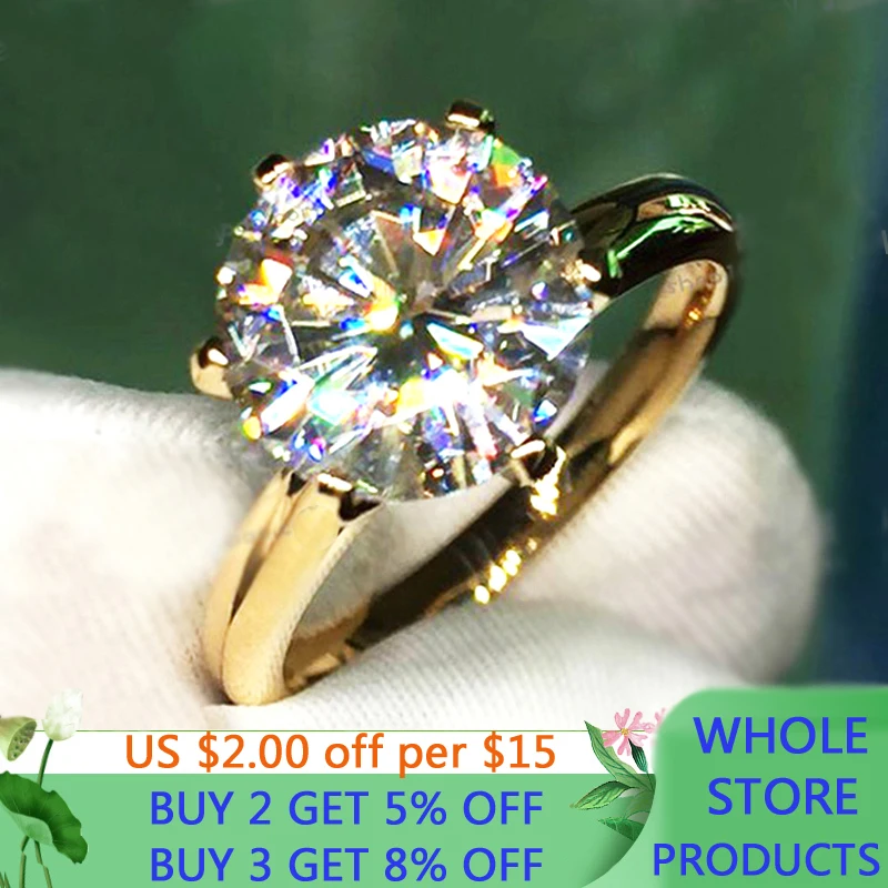 ZOCAI Anillo De Boda Con Diamant De Corte Redondo Para Mujer, Sortija