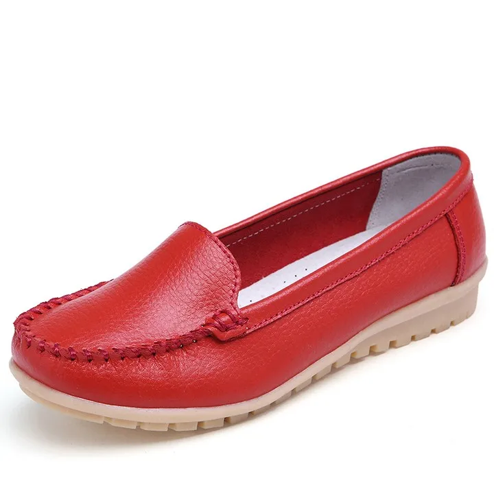 168 Red STQ; коллекция года; сезон осень; женская обувь на плоской подошве; женская обувь из натуральной кожи; женские лоферы с вырезом; балетки на плоской подошве без застежки; балетки на плоской подошве; 169 - Цвет: 168 Red