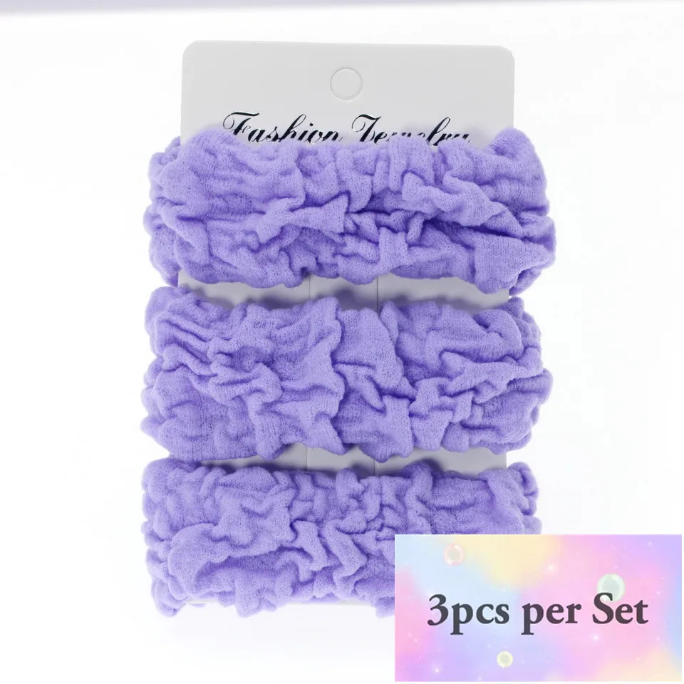 3pcs Purple Женские украшения, головной убор, резинки для волос, резинки для волос для девушек, аксессуары для волос для женщин, резинки для волос, резинки - Цвет: 3pcs Purple