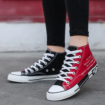 

Vulcanized Shoes Womens Canvas Sneakers Girls Sport School Shoes Unisex High Top Sneakers Woman Shoes 2020