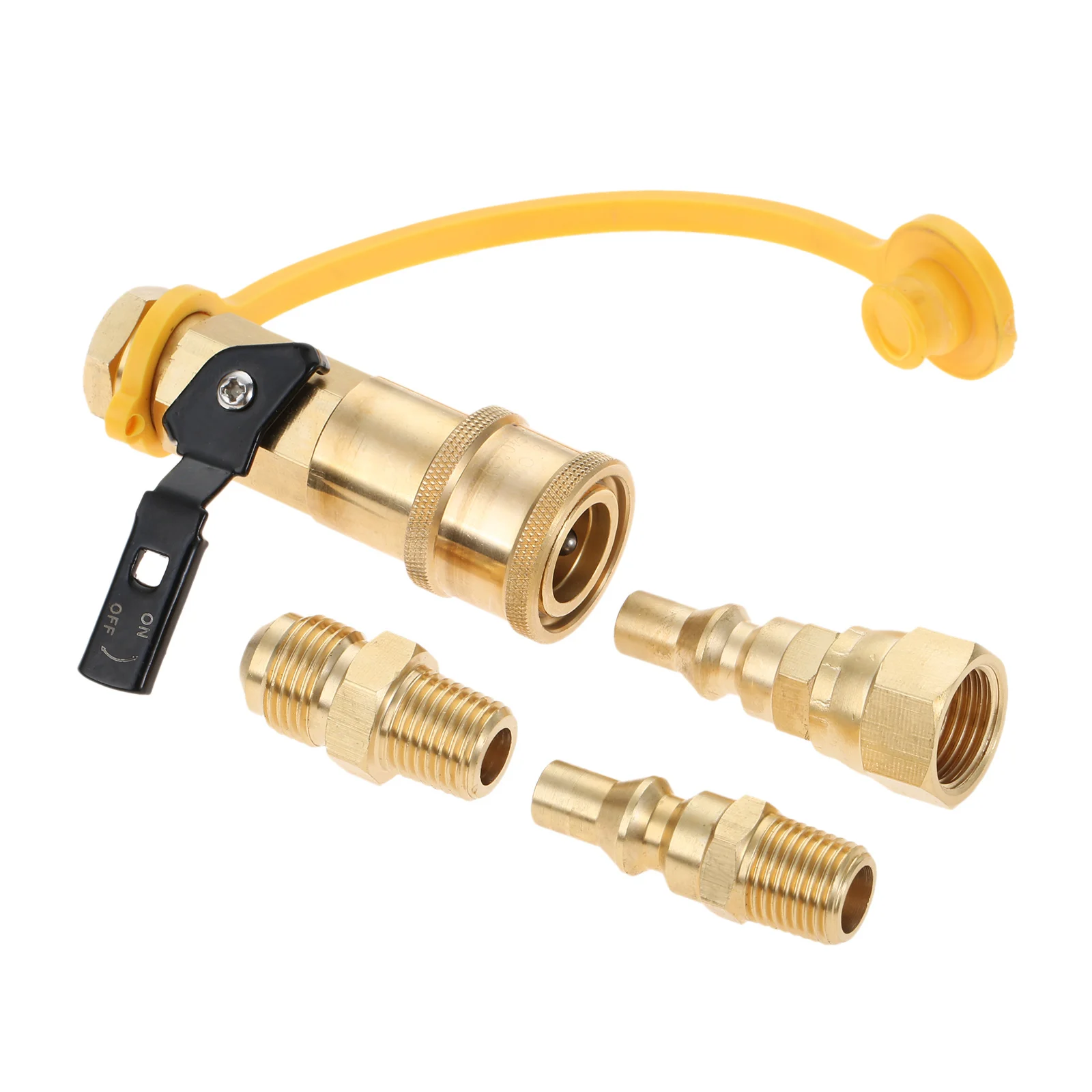 1/4 Propane Quick Connect Adapter Kit Convert Gas BBQ Grill Heater Appliance with 3/8 Male Flare Fitting to Pressure Regulator
