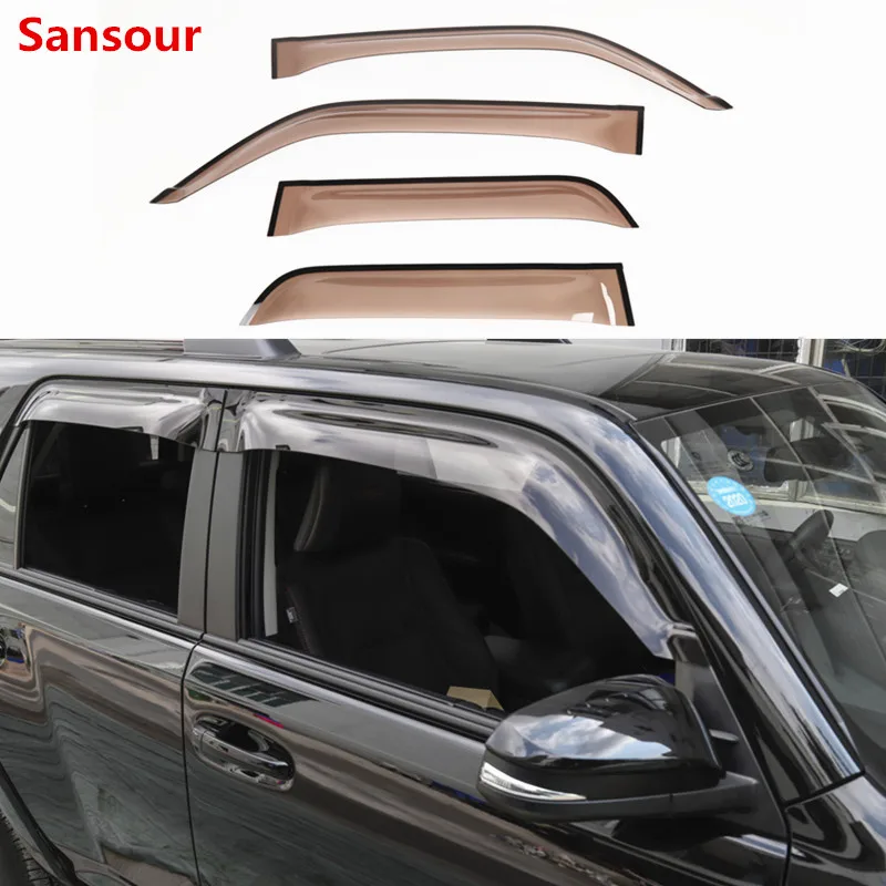 

Sansour Awnings Shelters for Toyota 4 Runner Car Window Visor Vent Shade Sun Rain Guard for Toyota 4Runner 2014+ Car Accessories