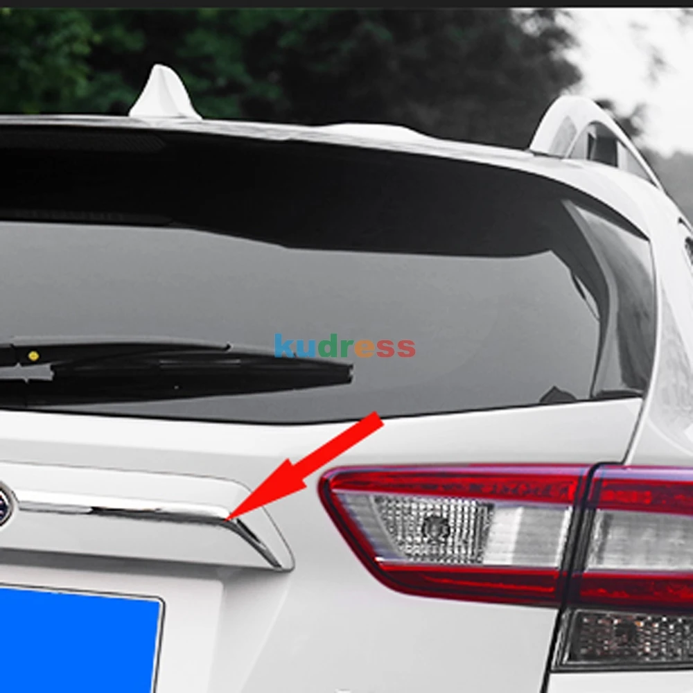 Для Subaru XV crosstrek Suv хром внешняя Задняя Крышка багажника Крышка ворота рельефная Накладка для отделки багажника автомобиля украшения Аксессуары