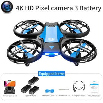 V8 New Mini Drone 4K 1080P HD Camera WiFi Fpv Air Pressure Height Maintain  Foldable Quadcopter RC Dron Toy Gift 20