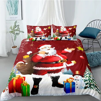 

Santa Claus Bedding Set Christmas Gifts Cartoon Christmas Duvet Cover King Queen Twin Full Single Double Unique Design Bed Set