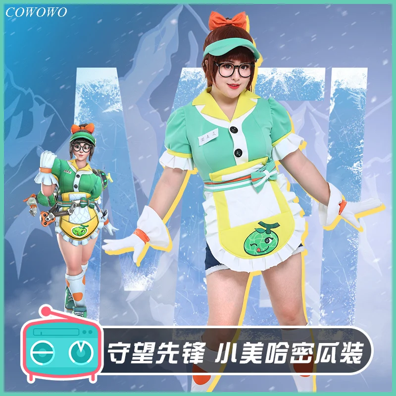 Аниме! Женское платье для косплея из кожи Хами горничной Game OW Mei костюм красивая