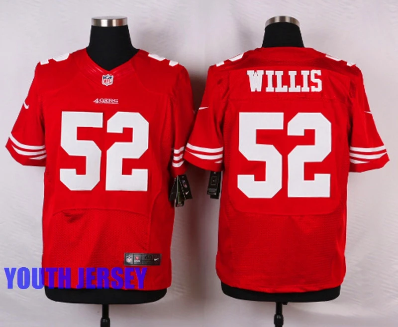 Прозрачный Stitiched, San Francisco s, Carlos Hyde, Hayne NaVorro Bowman Eric Reid Anquan Boldin, Монтана Патрик Willisfor youth, детский трикотаж - Цвет: Прозрачный