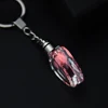 Fashion Colorful Fairy Rose Flower Pattern Love Shape Crystal Rhinestone LED Light keychain Lover Key Chain Keyring Jewelry 3