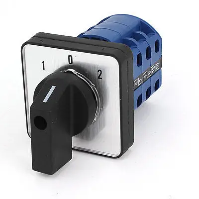 660V 20A 12 Screw Terminal 1-0-2 3 Position Three Pole Rotary Changeover Switch