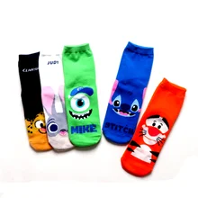 Носки с принтом животных из мультфильмов полицейский кролик Ститч леопардовая тема женские носки забавные