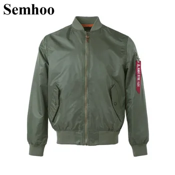 

2019 Autumn New Slim Jacket MA-1 Flying Bomber Long Sleeve Solid Color Couple Clothing Jacket Men Plus Size XS---2XL