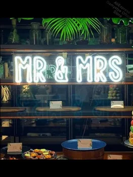

NEON SIGN For Wedding mr&mrs NEON Lamp bedroom GLASS Tube Affiche Coors Light Neon Sign Vintage Garage Lighting Neon Sign Light