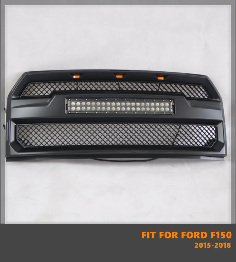 

Good Quality ABS Front Middle Grill Racing Grills With LED Lights Fit For Ford F150 2015-2017