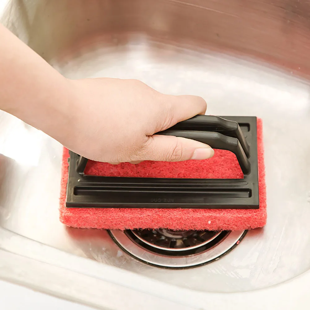 kitchen accessories Kitchen Bathroom Sponge Cleaning Brush Clean Tool with Handle Kitchen Tile Window Tableware Cleaning Brush