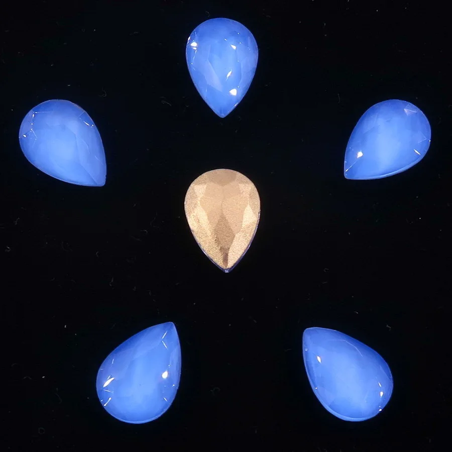 Стеклянный кристалл 7*10 10*14 13*18 мм желе конфеты AB и радужные цвета капли воды форма Клей На Стразы бусины аппликация «сделай сам» отделка