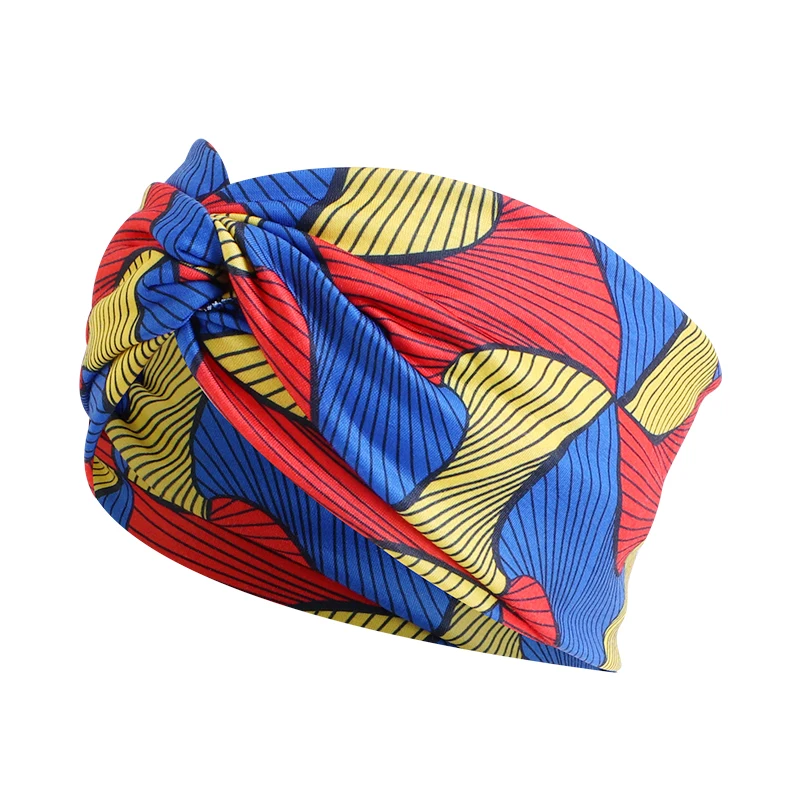 African Pattern Print Headband for Women Twist Style Headscarf Cross Turban Bandage Bandanas Bow HairBands Hair Accessories shein hair accessories