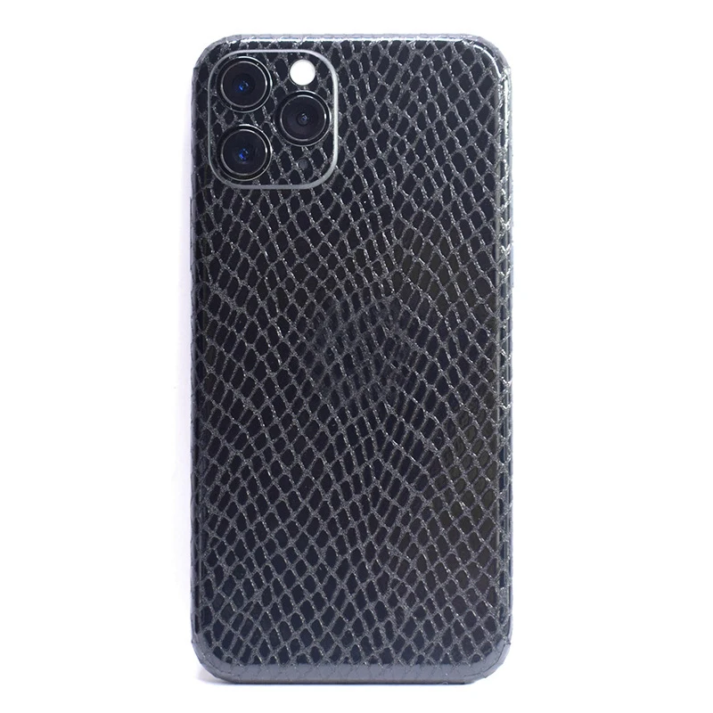 Прозрачная 3D пленка из углеродного волокна крокодиловой кожи, пленка для телефона, наклейка на заднюю панель для iPhone 11 Pro XS MAX XR X 8 7 6 6S Plus, наклейка - Цвет: Snake Skin