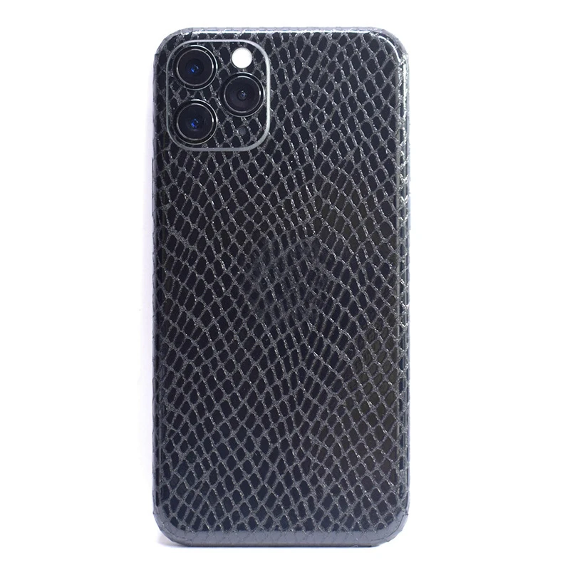 Snake Skin Прозрачная 3D пленка из углеродного волокна крокодиловой кожи, пленка для телефона, наклейка на заднюю панель для iPhone 11 Pro XS MAX XR X 8 7 6 6S Plus, наклейка - Цвет: Snake Skin