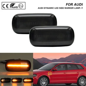 

2xPCS Dynamic Flowing Smoke LED Side Marker Turn Signal Light Lamp for Audi A3 hatchback Sportback A4 B6/B7 A6 C6 Avant sedan