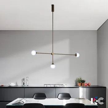 

Gold Nordic Style Modern Simple Personality Creative Glass IRON Chandelier Living Room Bedroom Restaurant Lighting 3 lights