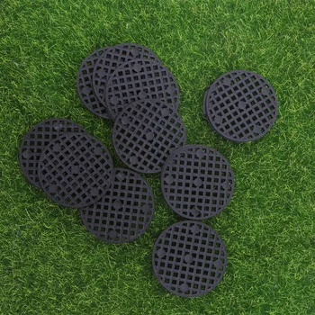 

50 Pcs Flower Pot Hole Mesh Pad Bonsai Pot Bottom Grid Mat Prevent Soil Loss Breathable Gasket (Black)