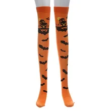 Носки с мультяшным рисунком летучей мыши, носки до колена, хлопковые носки для костюмированной вечеринки на Хэллоуин, весенне-осенние повседневные впитывающие носки