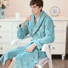 Зимний банный халат в скандинавском стиле для мужчин и женщин, фланелевый утепленный теплый халат, мужской домашний мягкий удобный зеленый длинный халат для ванной