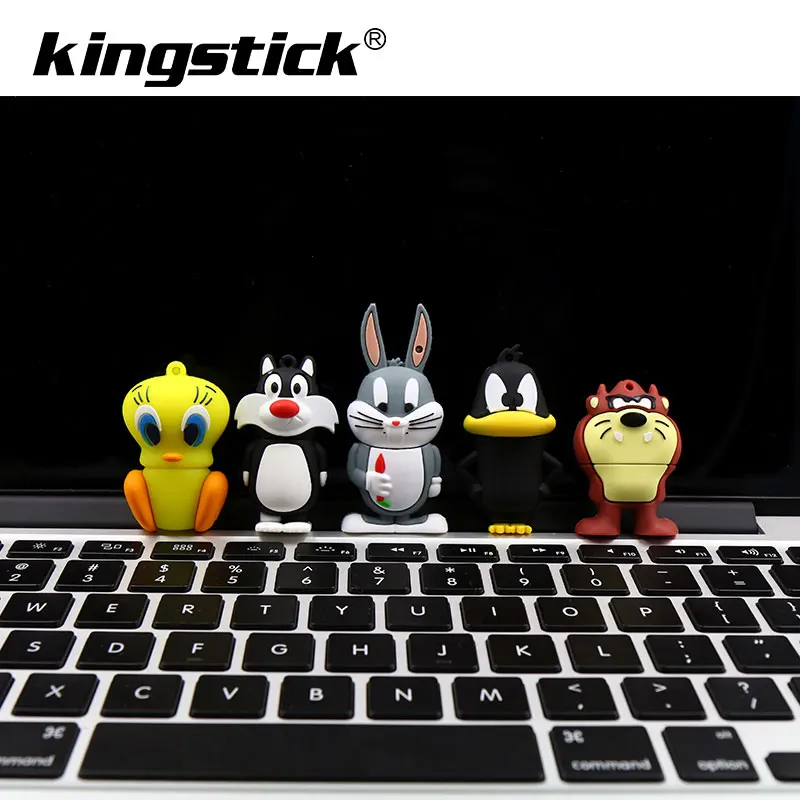 Usb флеш-накопитель Looney Tunes 64 ГБ 32 ГБ Флешка 16 ГБ 4 ГБ жуки Банни Даффи Дак мультфильм Горячая животное Флешка usb 2,0