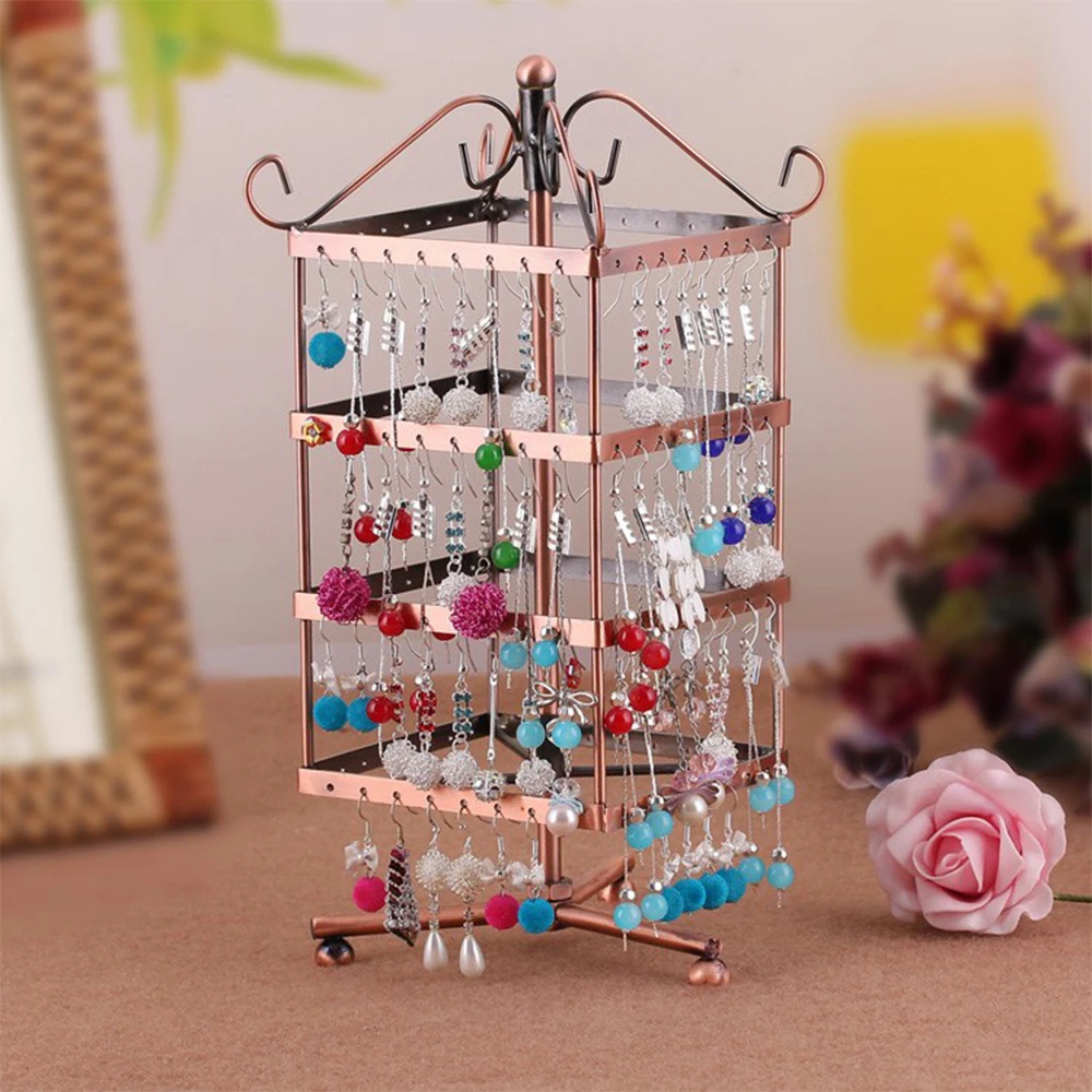 Бесплатная доставка 128 отверстий коричневые вращающиеся металлические серьги