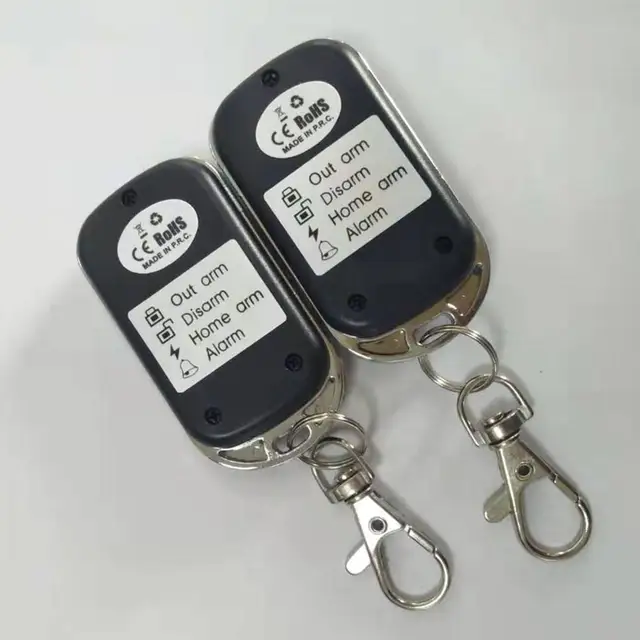 2Pcs Wolf-Guard 433MHz Wireless Remote Controller Keyfobs 4 Keys Portable Accessories for Home Alarm Sceurity Burglar System 6