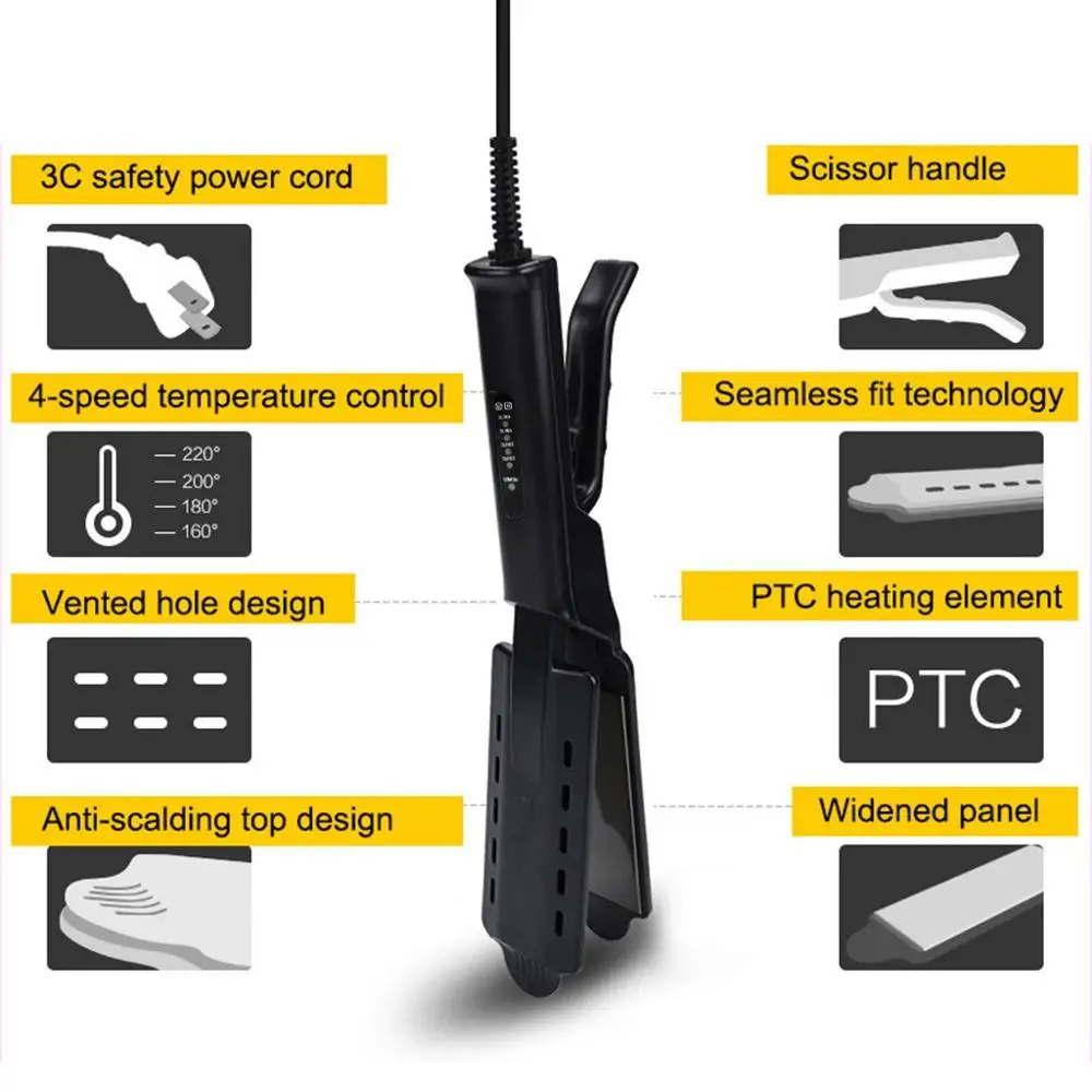 Профессиональный Выпрямитель для волос, быстрый разогрев, выпрямители для волос с четырьмя зубцами, турмалин, ионная керамическая нагревательная пластина, выпрямление волос