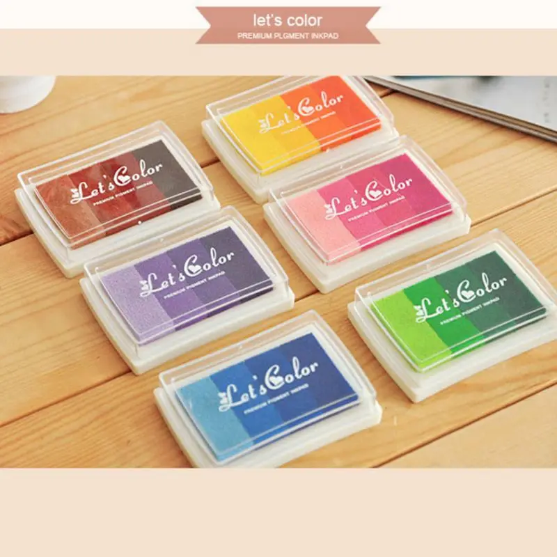 

6Pcs 6Pcs Kids Fingerprint Painting Colorful Ink Pad Gradient Colors Stamp Partner Baby DIY Art Craft Seal Graffiti Tool Early