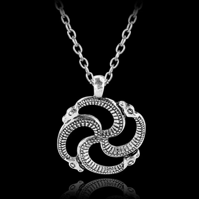 Vikings 4 Serpents Tete Pendentif Collier Baltique Croix Gammee Symbole Solaire Viking Hommes Chaine Punk Colliers Accessoires Aliexpress