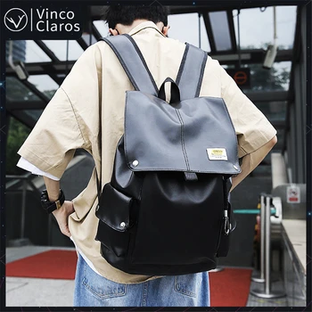 

Fashionable Simple Men Backpack Luxury PU Leather Men's Backpacks High Quality Designer BackPack Laptop 2020 Travel Bag for Male