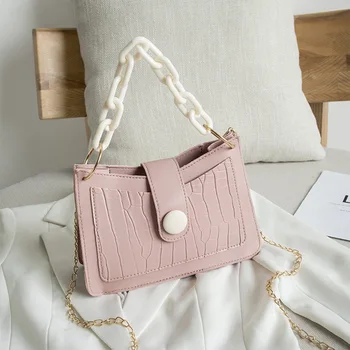 

Messenger Crossbody Bag Fashion Chain Ladies Acrylic strap Shoulder Bag Brand Small Square women Handbag high quality