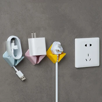 

2pcs Plug Hook Punch-free Self Adhesive Power Plug Wall Holder Storage Rack JS22
